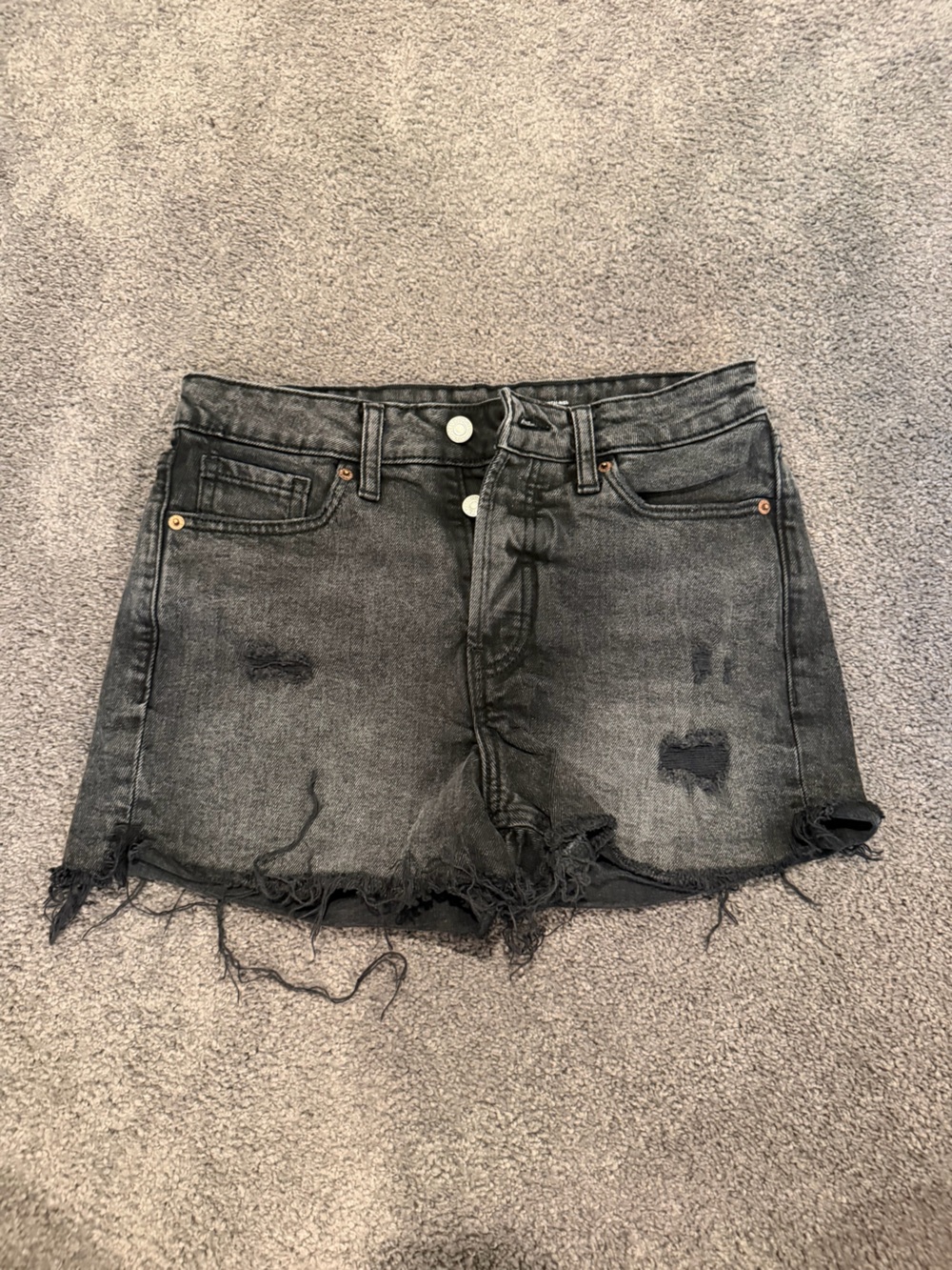 Old Navy Black Distressed Denim Cutoff Shorts